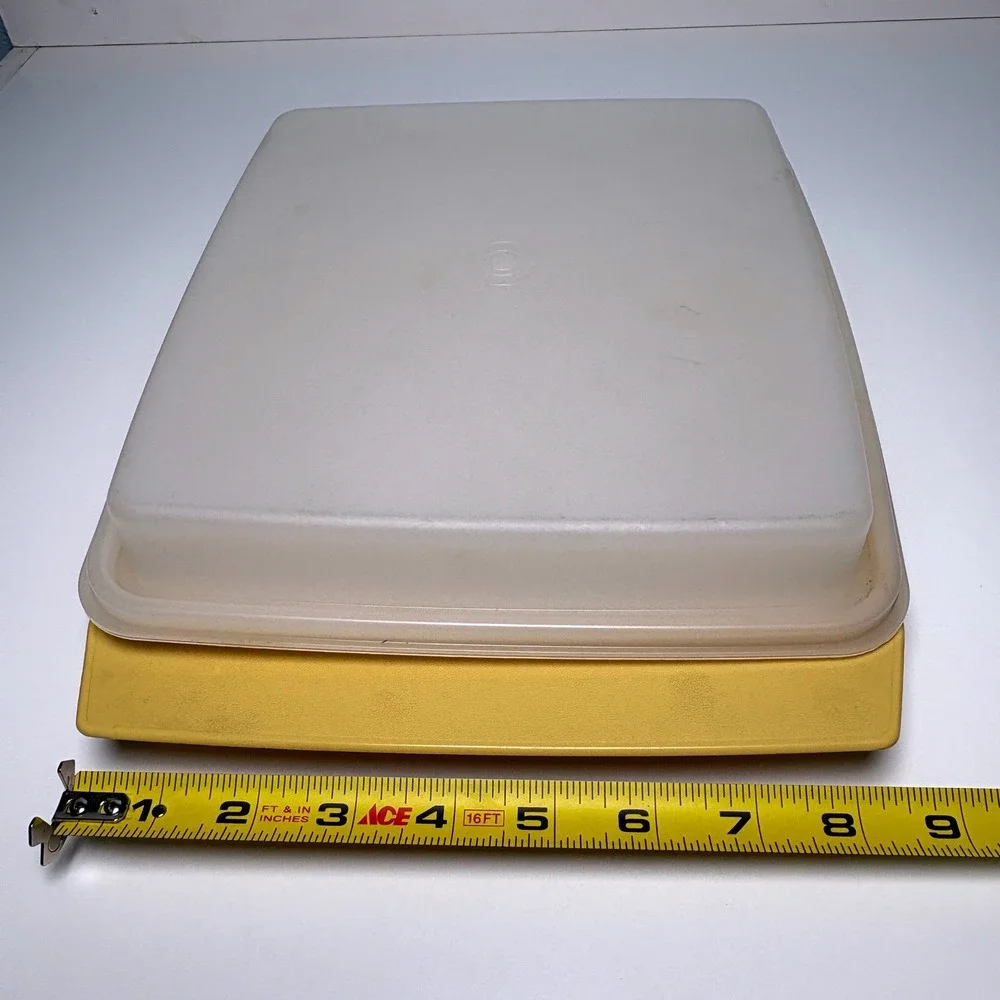 Vintage Tupperware Deviled Egg Carrier Yellow Gold Tray Lid Removable Inserts